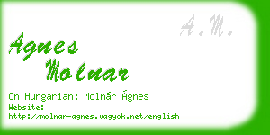 agnes molnar business card
